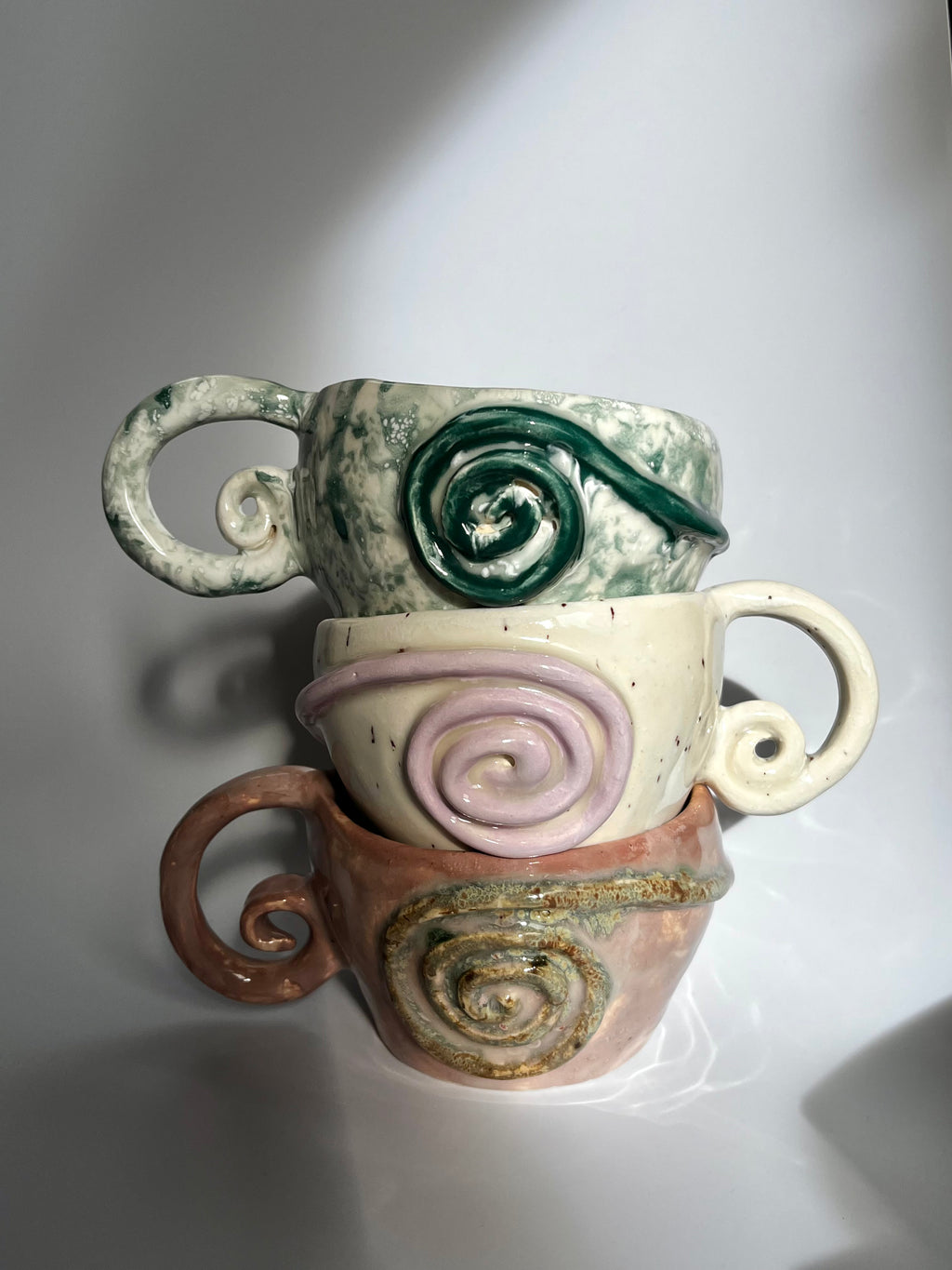 Green spiral mug