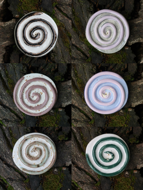 Black spiral incense holder